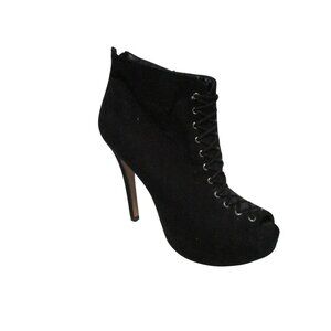 *Rock Republic Black Suede Bootie Front Lace-Up - 7.5M